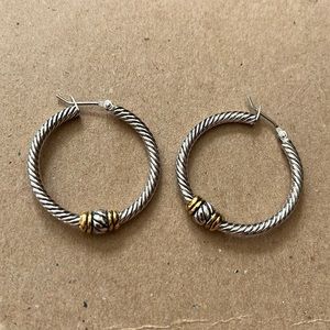 Silver and gold plated hoop earrings